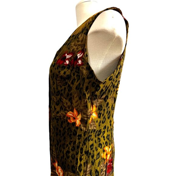 Vintage Floral Racerback Boho Maxi Dress Sz 12 by Scarlett Green Animal Print - Picture 14 of 15